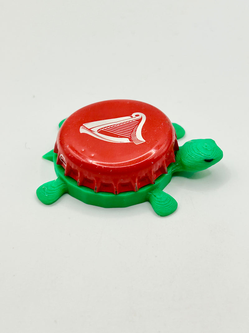 Guinness Harp (Red) - Bottle Cap Magnet Turtle Shell Shocked Art