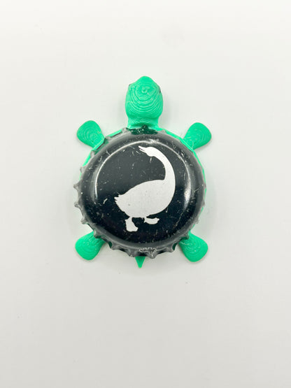 Goose Island - Bottle Cap Magnet Turtle Shell Shocked Art