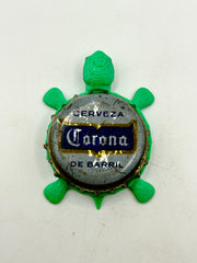 Corona Cerveza - Bottle Cap Magnet Turtle Shell Shocked Art