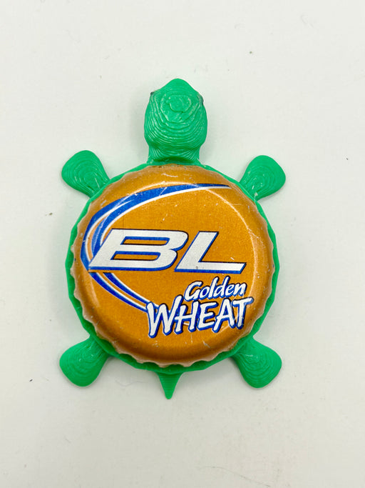 Bud Light (Golden Wheat) - Bottle Cap Magnet Turtle Shell Shocked Art