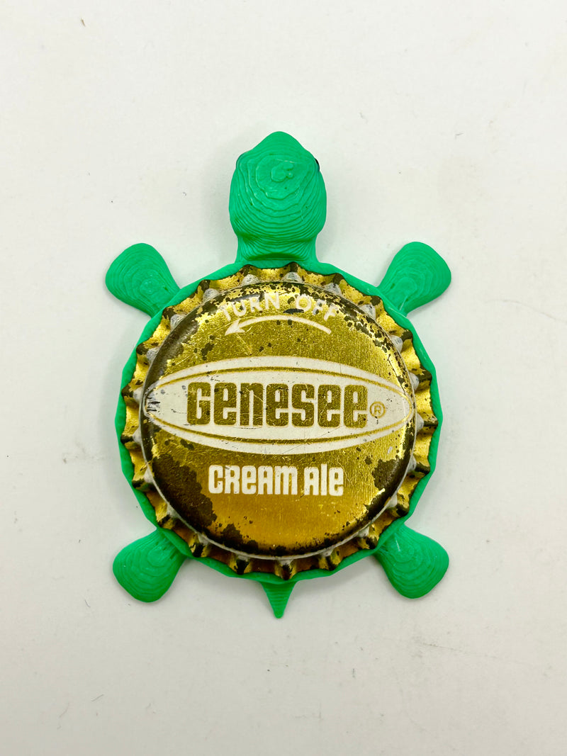Genesee Cream Ale (Gold Vintage) - Bottle Cap Magnet Turtle Shell Shocked Art