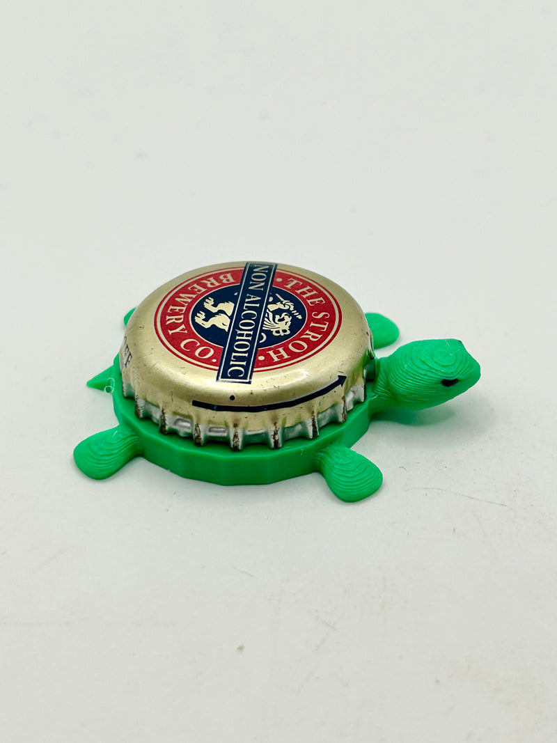 Stroh’s Beer (Non-Alcoholic) - Bottle Cap Magnet Turtle Shell Shocked Art
