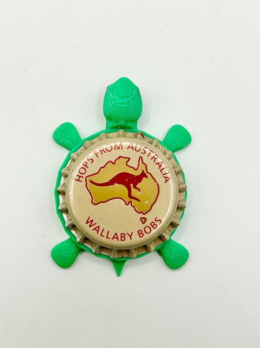 Wallaby Bobs, Hops from Australia - Bottle Cap Magnet Turtle