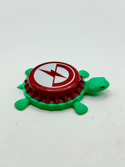 Scorched Earth Brewing - Bottle Cap Magnet Turtle Shell Shocked Art