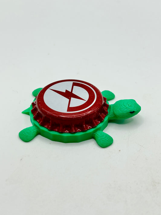 Scorched Earth Brewing - Bottle Cap Magnet Turtle Shell Shocked Art