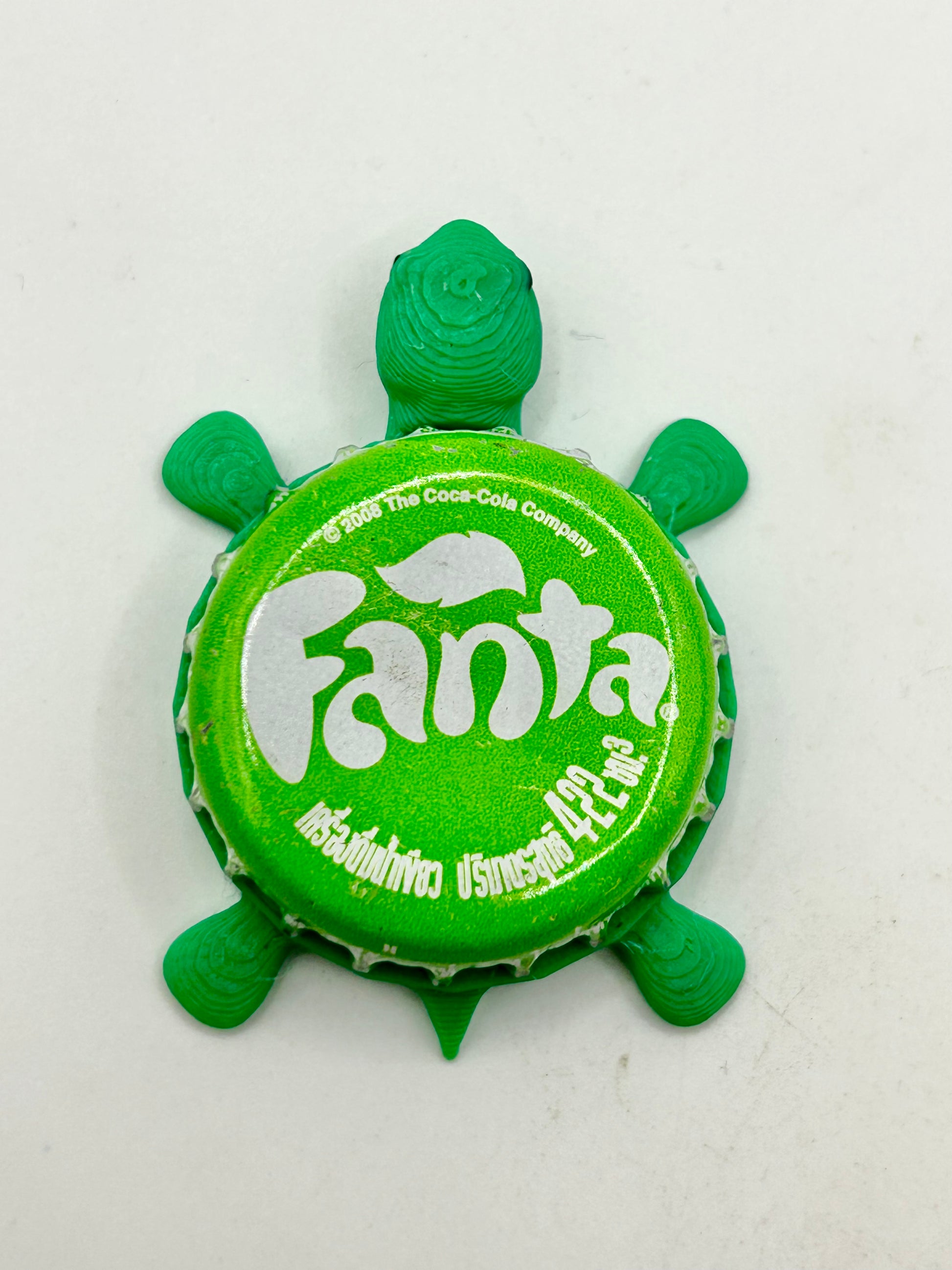 Fanta Lime Green - Bottle Cap Magnet Turtle Shell Shocked Art