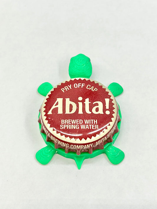 Abita Beer (Dark Red Cap) - Bottle Cap Magnet Turtle
