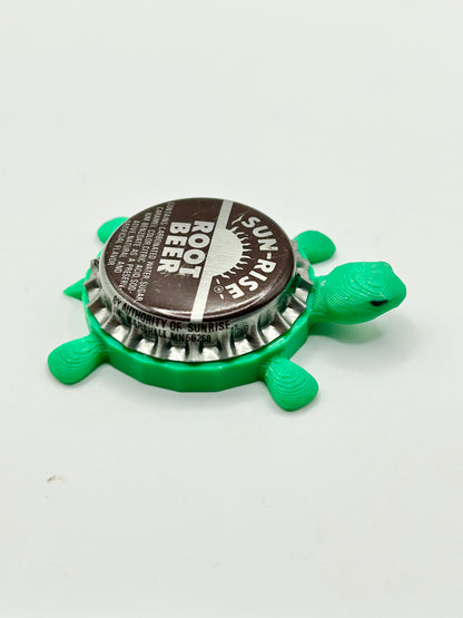 Sun-Rise Root Beer - Bottle Cap Magnet Turtle Shell Shocked Art