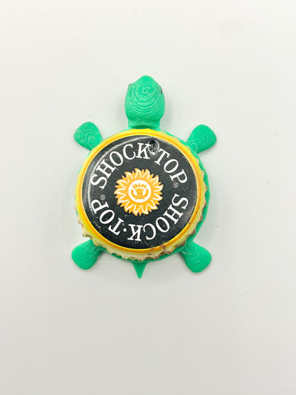 Shock Top Lemon Shandy (Yellow Circular Text) - Bottle Cap Magnet Turtle Shell Shocked Art