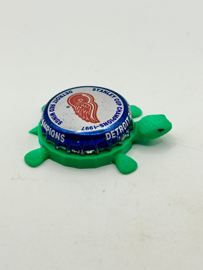 Detroit Red Wings Stanley Cup Champions (1997) - Bottle Cap Magnet Turtle Shell Shocked Art