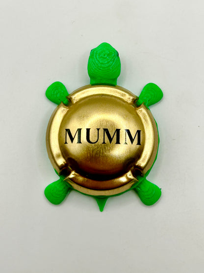 Mumm Napa Wine (Gold) - Bottle Cap Magnet Turtle