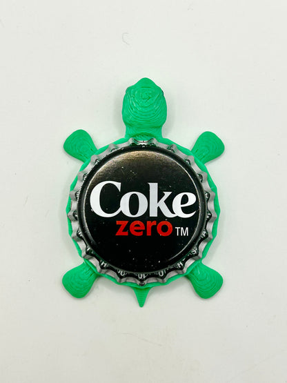 Coke Zero - Bottle Cap Magnet Turtle Shell Shocked Art
