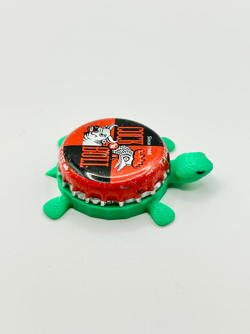 Cock and Bull - Bottle Cap Magnet Turtle Shell Shocked Art