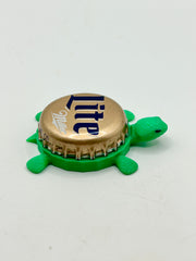 Miller Lite (Vintage, Gold) - Bottle Cap Magnet Turtle Shell Shocked Art