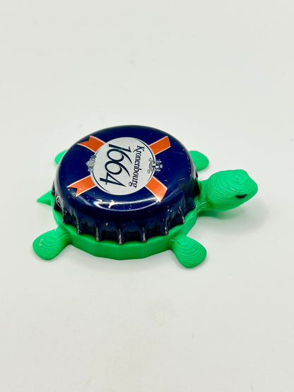 Kronenbourg 1664 (Blue & Red) - Bottle Cap Magnet Turtle Shell Shocked Art