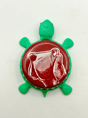Rascal’s Wild Red Beer - Bottle Cap Magnet Turtle Shell Shocked Art