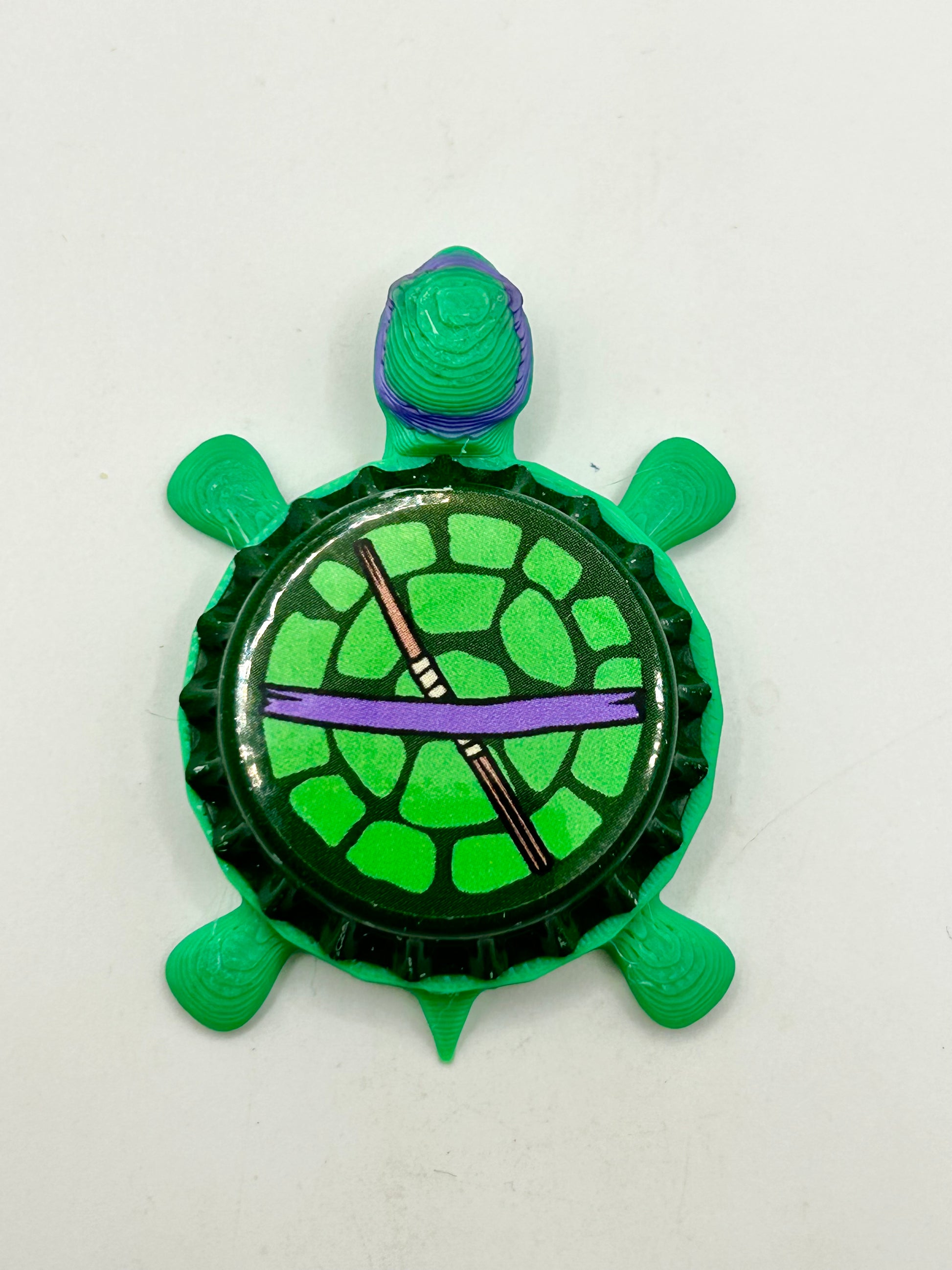 Donatello TMNT (Weapons) - Bottle Cap Magnet Turtle Shell Shocked Art