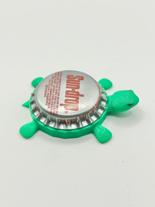 Sun Drop Cola (Vintage) - Bottle Cap Magnet Turtle