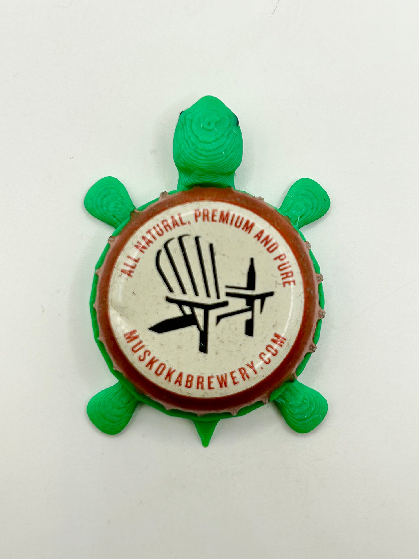 Muskoka Brewing (Red) - Bottle Cap Magnet Turtle