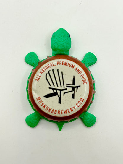 Muskoka Brewing (Red) - Bottle Cap Magnet Turtle Shell Shocked Art