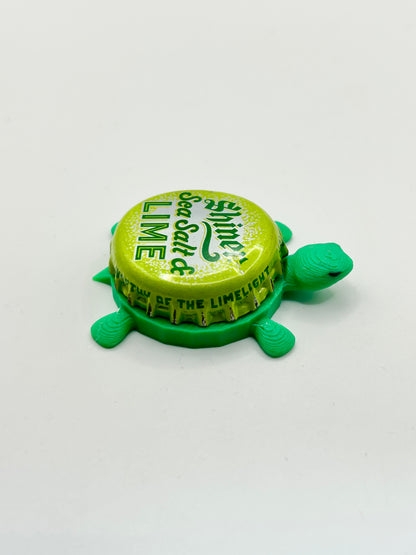 Shiner Sea Salt & Lime - Bottle Cap Magnet Turtle Shell Shocked Art