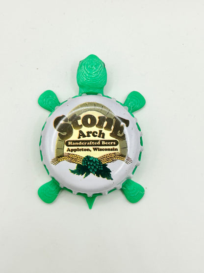 Stone Arch Brewing - Bottle Cap Magnet Turtle Shell Shocked Art