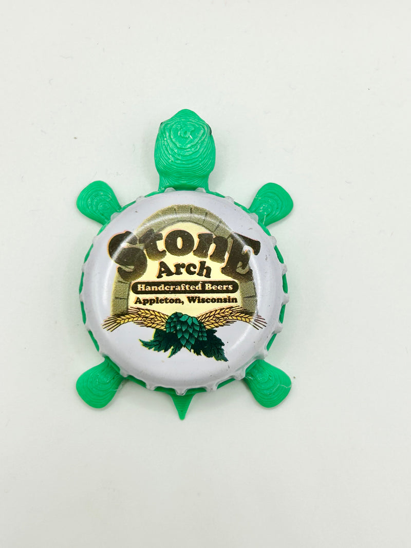 Stone Arch Brewing - Bottle Cap Magnet Turtle Shell Shocked Art