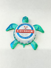 Caybrew (Cayman Islands) - Sea Turtle Bottle Cap Magnet Shell Shocked Art