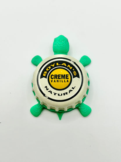 Boylan’s Creme Vanilla Bottling - Bottle Cap Magnet Turtle Shell Shocked Art