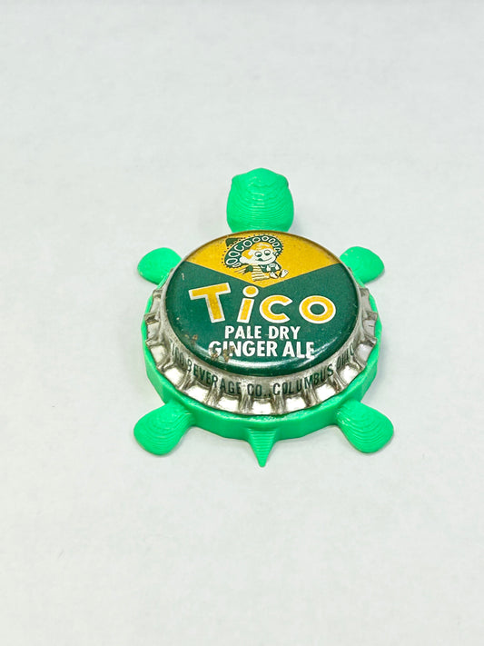 Tico Ginger Ale Soda (Vintage) - Bottle Cap Magnet Turtle
