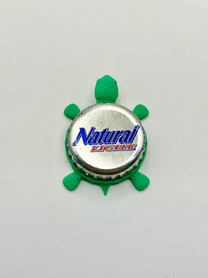 Natty Light (Silver) - Bottle Cap Magnet Turtle Shell Shocked Art