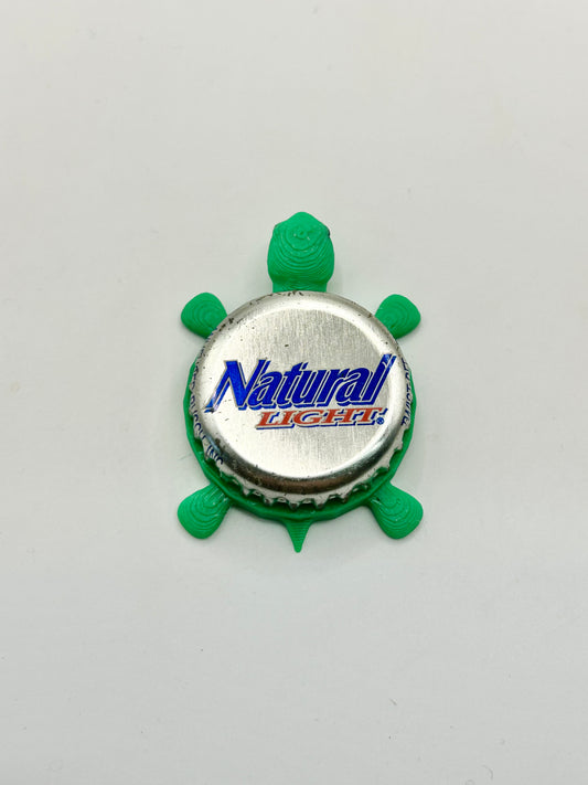 Natty Light (Silver) - Bottle Cap Magnet Turtle