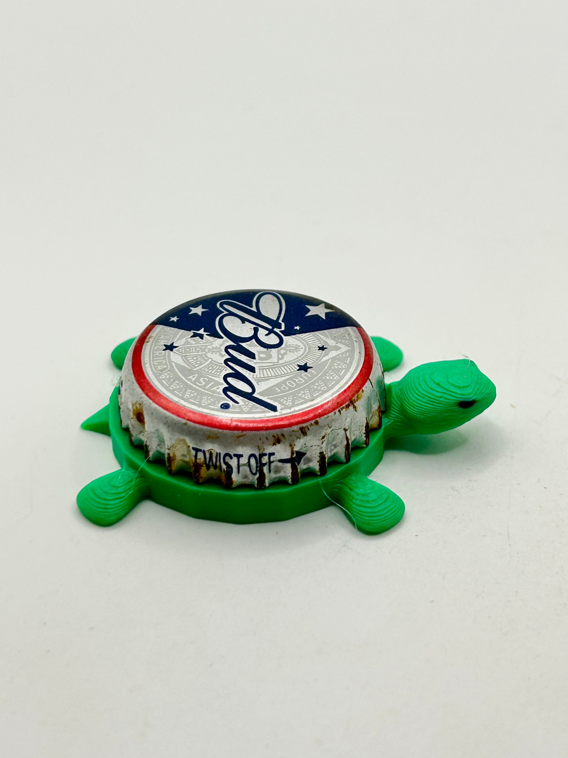 Budweiser Patriotic (Blue and Silver) - Bottle Cap Magnet Turtle Shell Shocked Art
