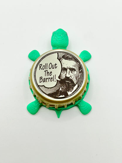 Blitz Weinhard Brewing (Roll Out the Barrel) - Bottle Cap Magnet Turtle Shell Shocked Art