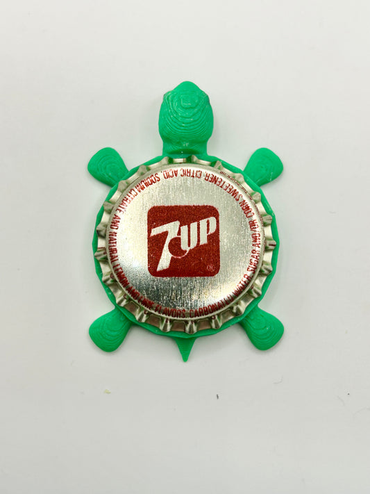 7Up Soda (Small Red Square) - Bottle Cap Magnet Turtle