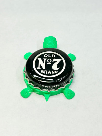 Jack Daniel’s Old No 7 Brand - Bottle Cap Magnet Turtle Shell Shocked Art