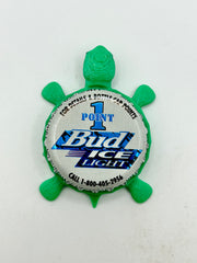 Bud Ice Light (Vintage, 1 Point) - Bottle Cap Magnet Turtle Shell Shocked Art