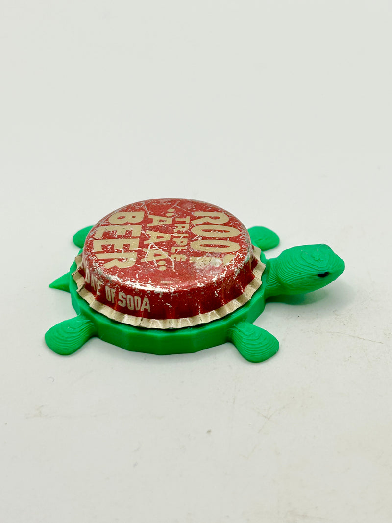 Triple AAA Root Beer - Bottle Cap Magnet Turtle Shell Shocked Art