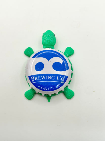 Ocean City Brewing (OCMD) - Bottle Cap Magnet Turtle Shell Shocked Art