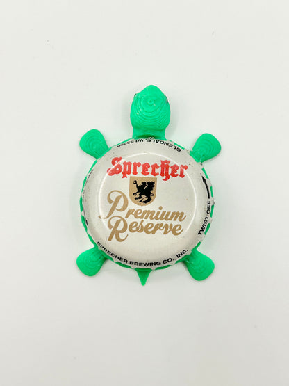Sprecher Premium Reserve - Bottle Cap Magnet Turtle Shell Shocked Art