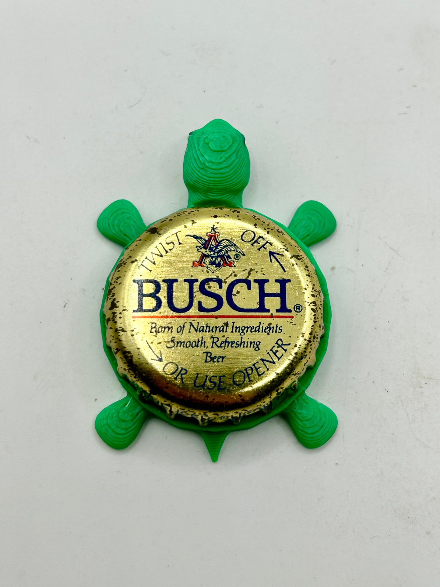 Busch (Gold, Vintage) - Bottle Cap Magnet Turtle Shell Shocked Art