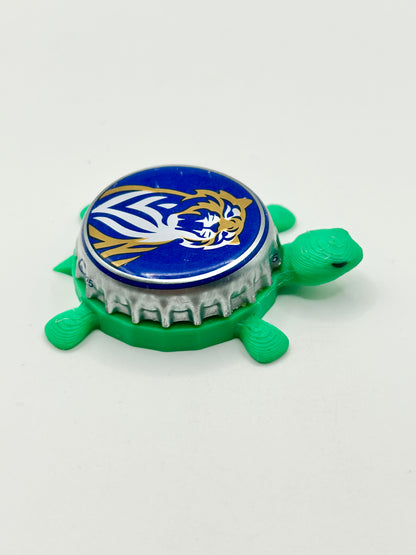 Tiger Beer - Bottle Cap Magnet Turtle Shell Shocked Art
