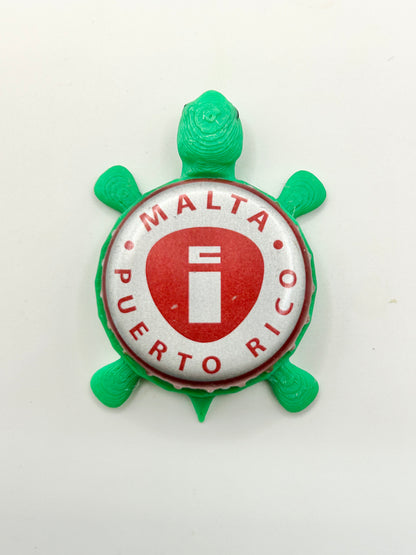 Malta India (Non-Alcoholic) - Bottle Cap Magnet Turtle Shell Shocked Art