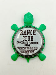 Ranch Club Chocolate Drink - Bottle Cap Magnet Turtle Shell Shocked Art