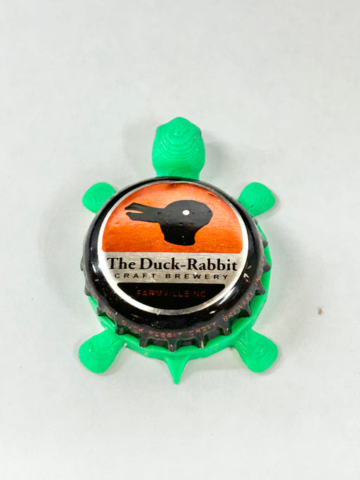 Duck Rabbit Craft Brewery - Bottle Cap Magnet Turtle Shell Shocked Art