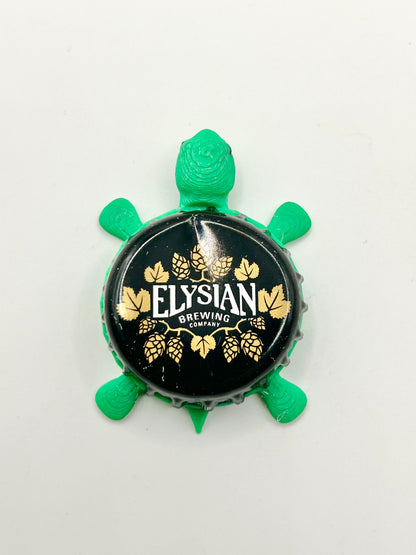 Elysian Brewing (Black & Brown) - Bottle Cap Magnet Turtle Shell Shocked Art