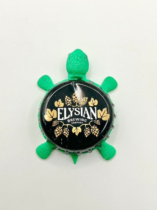 Elysian Brewing (Black & Brown) - Bottle Cap Magnet Turtle