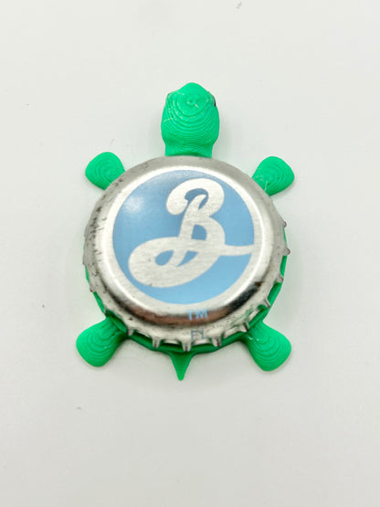 Brooklyn Beer (Light Blue Background) - Bottle Cap Magnet Turtle Shell Shocked Art