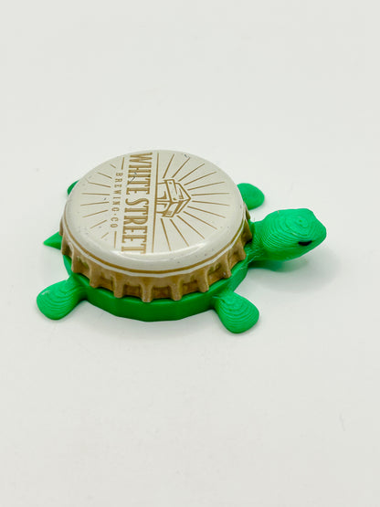 White Street Brewing - Bottle Cap Magnet Turtle Shell Shocked Art