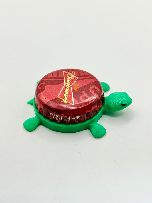 Budweiser Patriotic (Red) - Bottle Cap Magnet Turtle